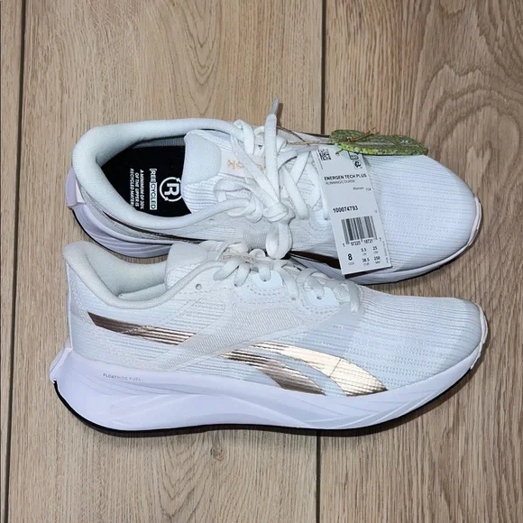 NWT - Reebok Energen Tech Plus Women's White & Gold Running/Course Athletic Shoe - Picture 2 of 15